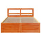 vidaXL Bed Frame with Headboard Wax Brown 150x200 cm King Size Solid Wood Pine