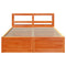 vidaXL Bed Frame with Headboard Wax Brown 140x200 cm Solid Wood Pine