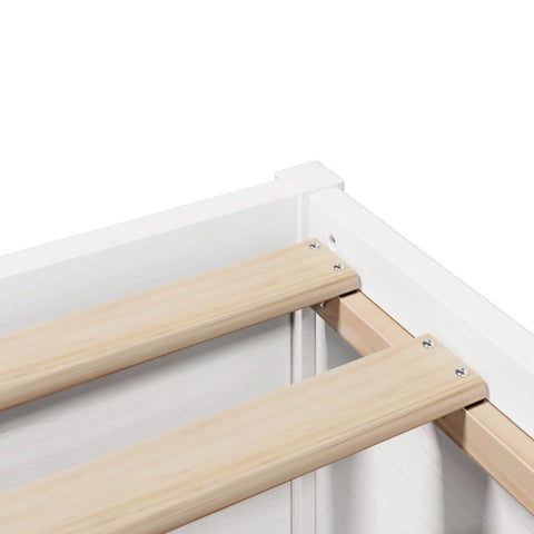 vidaXL Bed Frame with Headboard White 120x200 cm Solid Wood Pine