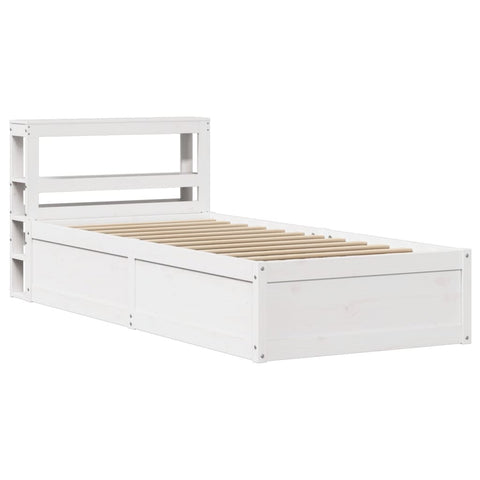vidaXL Bed Frame with Headboard White 90x200 cm Solid Wood Pine