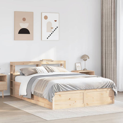 vidaXL Bed Frame with Headboard 120x190 cm Small Double Solid Wood Pine