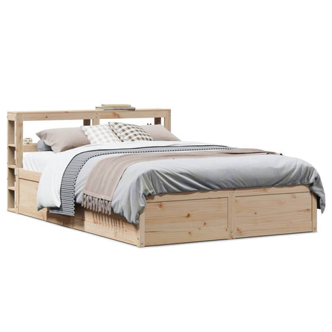 vidaXL Bed Frame with Headboard 120x190 cm Small Double Solid Wood Pine