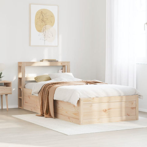vidaXL Bed Frame with Headboard 90x190 cm Single Solid Wood Pine