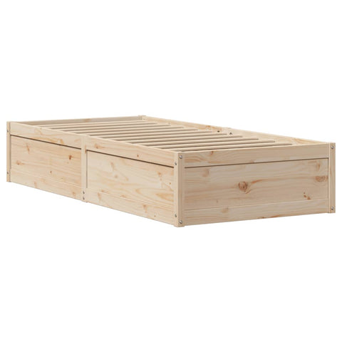 vidaXL Bed Frame with Headboard 90x190 cm Single Solid Wood Pine