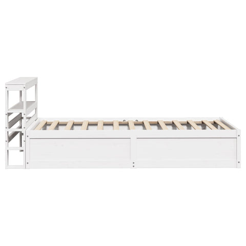 vidaXL Bed Frame with Headboard White 75x190 cm Small Single Solid Wood Pine