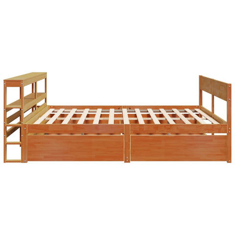 vidaXL Bed Frame without Mattress Wax Brown 200x200 cm Solid Wood Pine