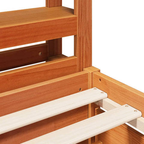 vidaXL Bed Frame without Mattress Wax Brown 180x200 cm Super King Size Solid Wood Pine