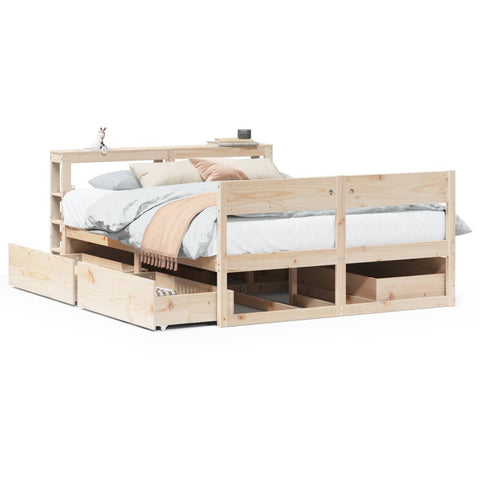 vidaXL Bed Frame without Mattress 140x200 cm Solid Wood Pine