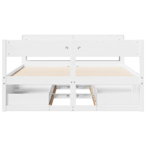vidaXL Bed Frame without Mattress White 140x200 cm Solid Wood Pine