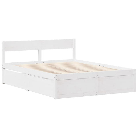 vidaXL Bed Frame without Mattress White 140x200 cm Solid Wood Pine
