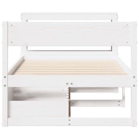 vidaXL Bed Frame without Mattress White 90x200 cm Solid Wood Pine