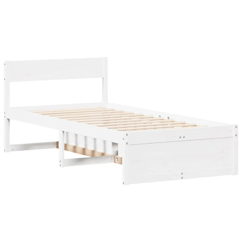 vidaXL Bed Frame without Mattress White 90x200 cm Solid Wood Pine