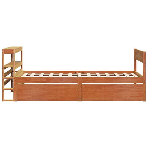 vidaXL Bed Frame without Mattress Wax Brown 90x200 cm Solid Wood Pine