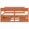 vidaXL Bed Frame without Mattress Wax Brown 140x190 cm Solid Wood Pine