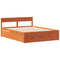 vidaXL Bed Frame without Mattress Wax Brown 140x190 cm Solid Wood Pine