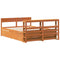 vidaXL Bed Frame without Mattress Wax Brown 140x190 cm Solid Wood Pine