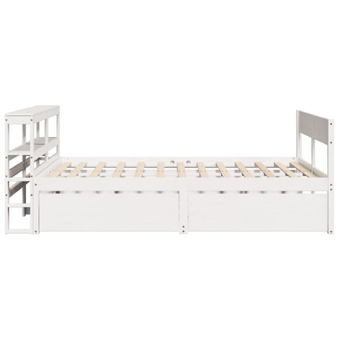 vidaXL Bed Frame without Mattress White 135x190 cm Double Solid Wood Pine