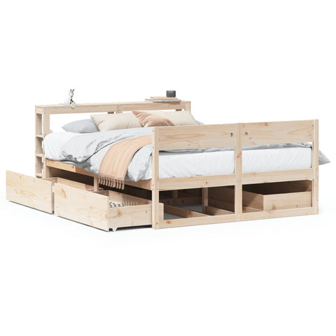 vidaXL Bed Frame without Mattress 120x190 cm Small Double Solid Wood Pine