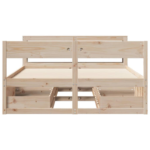 vidaXL Bed Frame without Mattress 120x190 cm Small Double Solid Wood Pine