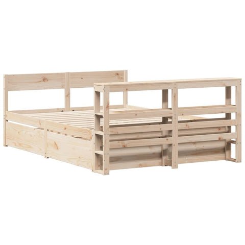 vidaXL Bed Frame without Mattress 120x190 cm Small Double Solid Wood Pine