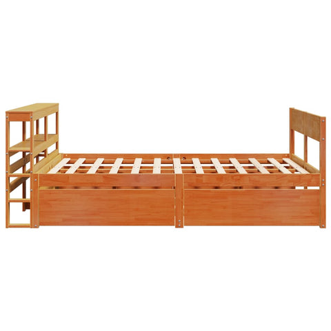 vidaXL Bed Frame without Mattress Wax Brown 120x190 cm Small Double Solid Wood Pine