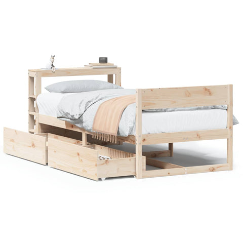 vidaXL Bed Frame without Mattress 90x190 cm Single Solid Wood Pine