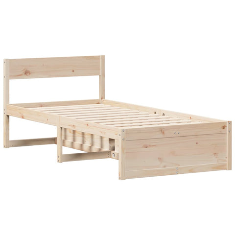 vidaXL Bed Frame without Mattress 75x190 cm Small Single Solid Wood Pine