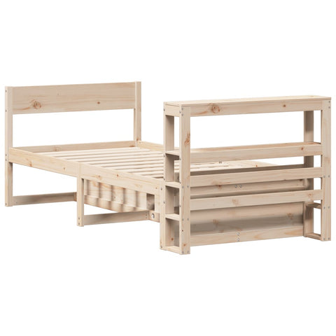 vidaXL Bed Frame without Mattress 75x190 cm Small Single Solid Wood Pine