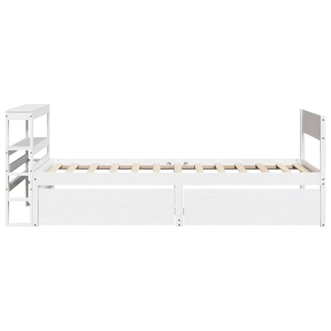 vidaXL Bed Frame without Mattress White 75x190 cm Small Single Solid Wood Pine