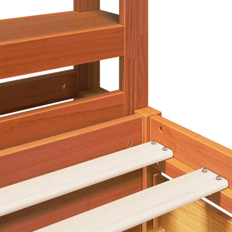 vidaXL Bed Frame without Mattress Wax Brown 75x190 cm Small Single Solid Wood Pine