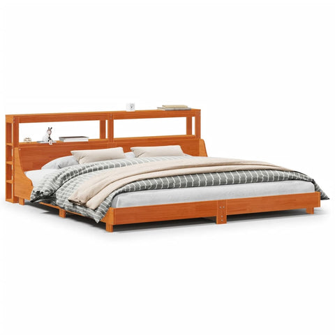 vidaXL Bed Frame without Mattress Wax Brown 200x200 cm Solid Wood Pine