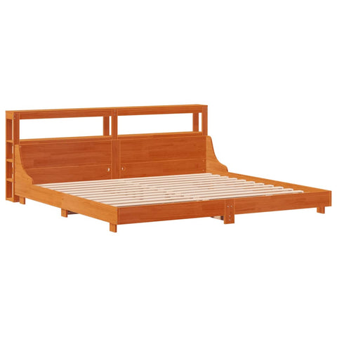 vidaXL Bed Frame without Mattress Wax Brown 200x200 cm Solid Wood Pine