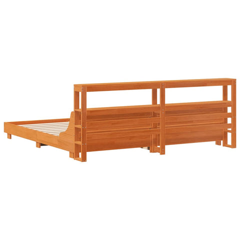 vidaXL Bed Frame without Mattress Wax Brown 200x200 cm Solid Wood Pine