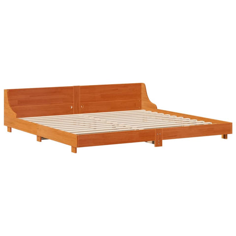 vidaXL Bed Frame without Mattress Wax Brown 200x200 cm Solid Wood Pine