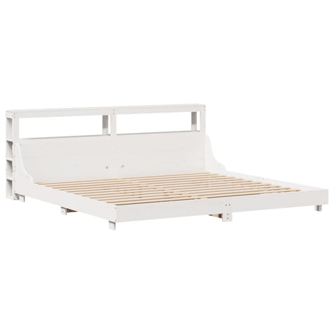 vidaXL Bed Frame without Mattress White 180x200 cm Super King Solid Wood Pine