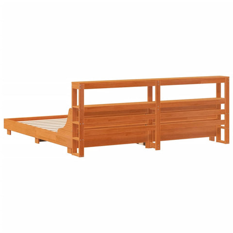 vidaXL Bed Frame without Mattress Wax Brown 180x200 cm Super King Solid Wood Pine