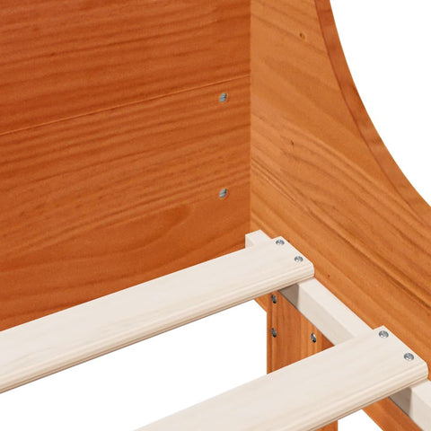 vidaXL Bed Frame without Mattress Wax Brown 150x200 cm King Size Solid Wood Pine