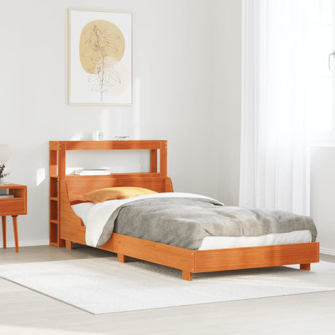 vidaXL Bed Frame without Mattress Wax Brown 100x200 cm Solid Wood Pine