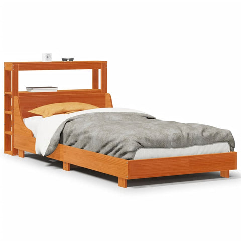 vidaXL Bed Frame without Mattress Wax Brown 90x200 cm Solid Wood Pine