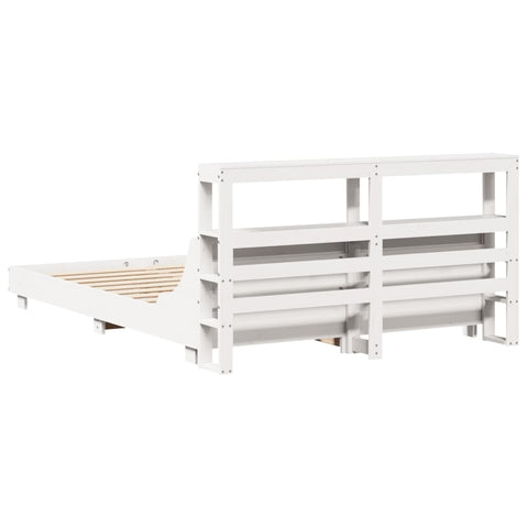 vidaXL Bed Frame without Mattress White 140x190 cm Solid Wood Pine