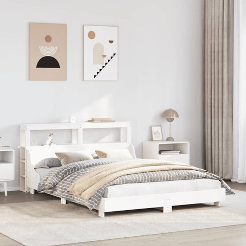 vidaXL Bed Frame without Mattress White 140x190 cm Solid Wood Pine