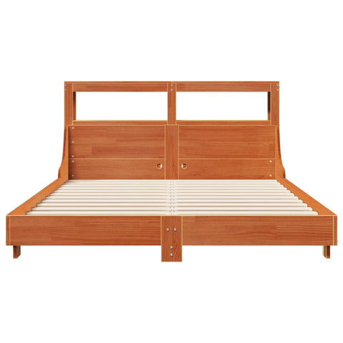 vidaXL Bed Frame without Mattress Wax Brown 140x190 cm Solid Wood Pine