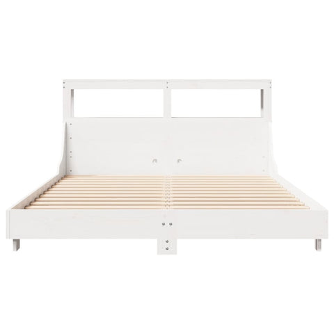 vidaXL Bed Frame without Mattress White 135x190 cm Double Solid Wood Pine