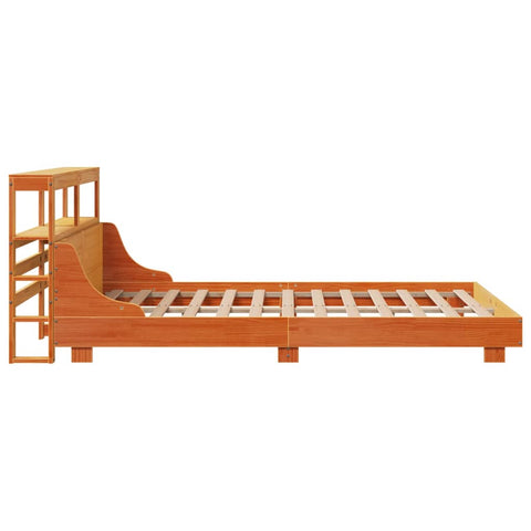 vidaXL Bed Frame without Mattress Wax Brown 135x190 cm Double Solid Wood Pine