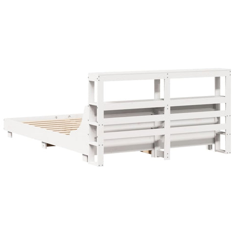 vidaXL Bed Frame without Mattress White 120x190 cm Small Double Solid Wood Pine