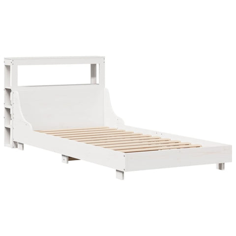 vidaXL Bed Frame without Mattress White 90x190 cm Single Solid Wood Pine
