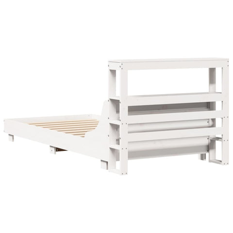 vidaXL Bed Frame without Mattress White 90x190 cm Single Solid Wood Pine