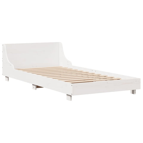 vidaXL Bed Frame without Mattress White 90x190 cm Single Solid Wood Pine