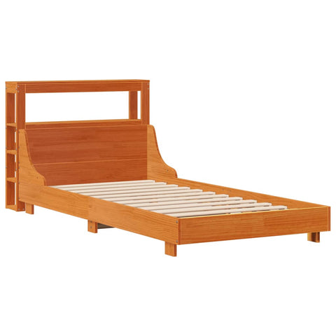 vidaXL Bed Frame without Mattress Wax Brown 90x190 cm Single Solid Wood Pine