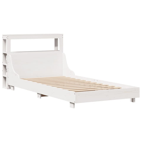 vidaXL Bed Frame without Mattress White 75x190 cm Small Single Solid Wood Pine
